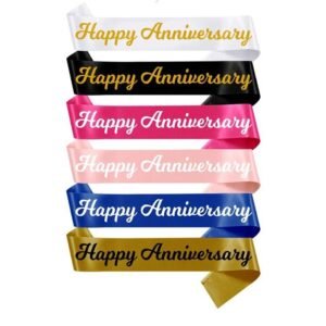 Extreme Party Slash Slide Shoulder Ribbon "Happy Anniversary"