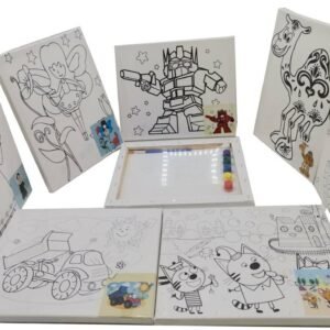 Extreme Ready-to-Paint Canvas Board 24x30 with 6 Colors & Brush