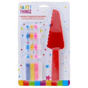 Extreme Happy Birthday Candles with Holder & Cake Server -1 pcs & Candles 16 pcs