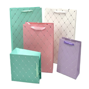 Extreme cheque leather finish gift bag big size  30*41.5*12