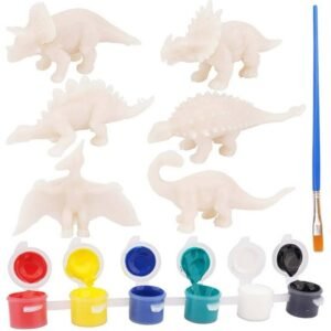 Extreme DIY Plaster Dinosaur Kit with Colors & Brush