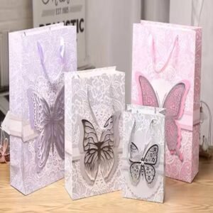 Extreme elegant printed design with butterfly gift bag 30*41.5*12