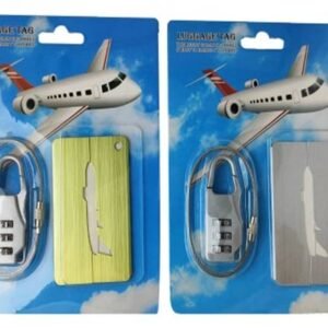 Luggage tag with metal lock & name card