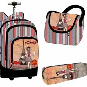 Extreme 2 Wheels Trolley Backpack with Laptop Compartment 20inch 5pcs set