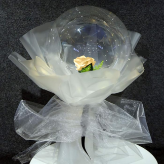 Transparent Ballon with Flower cloth light