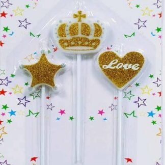 Extreme Party Birthday Candle – 3 pcs (Crown, Star, Heart)